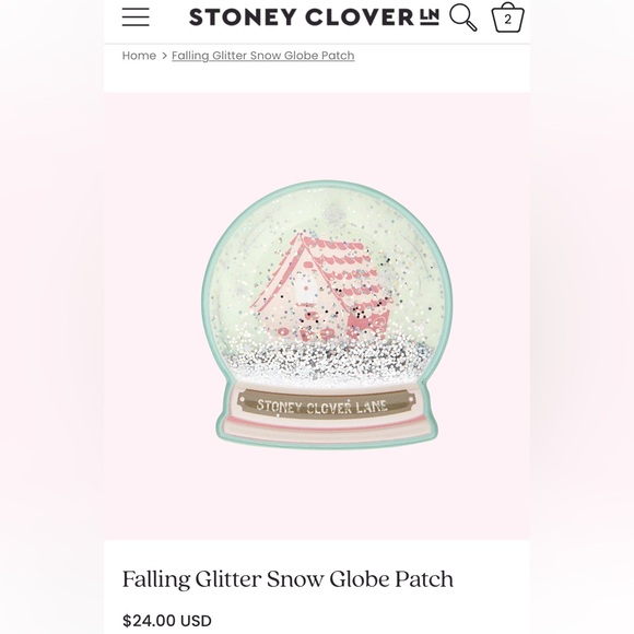 BNIP Stoney Clover Lane Glitter Snow Globe Patch - Picture 3 of 9
